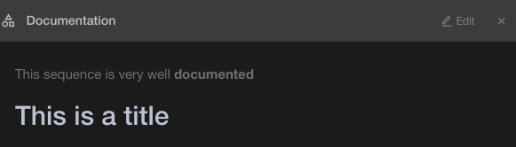 Documentation view