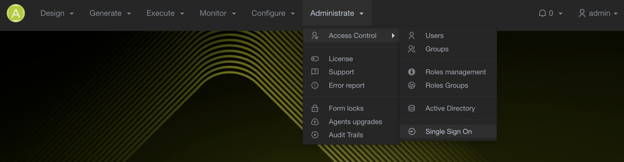 SSO Configuration Screen